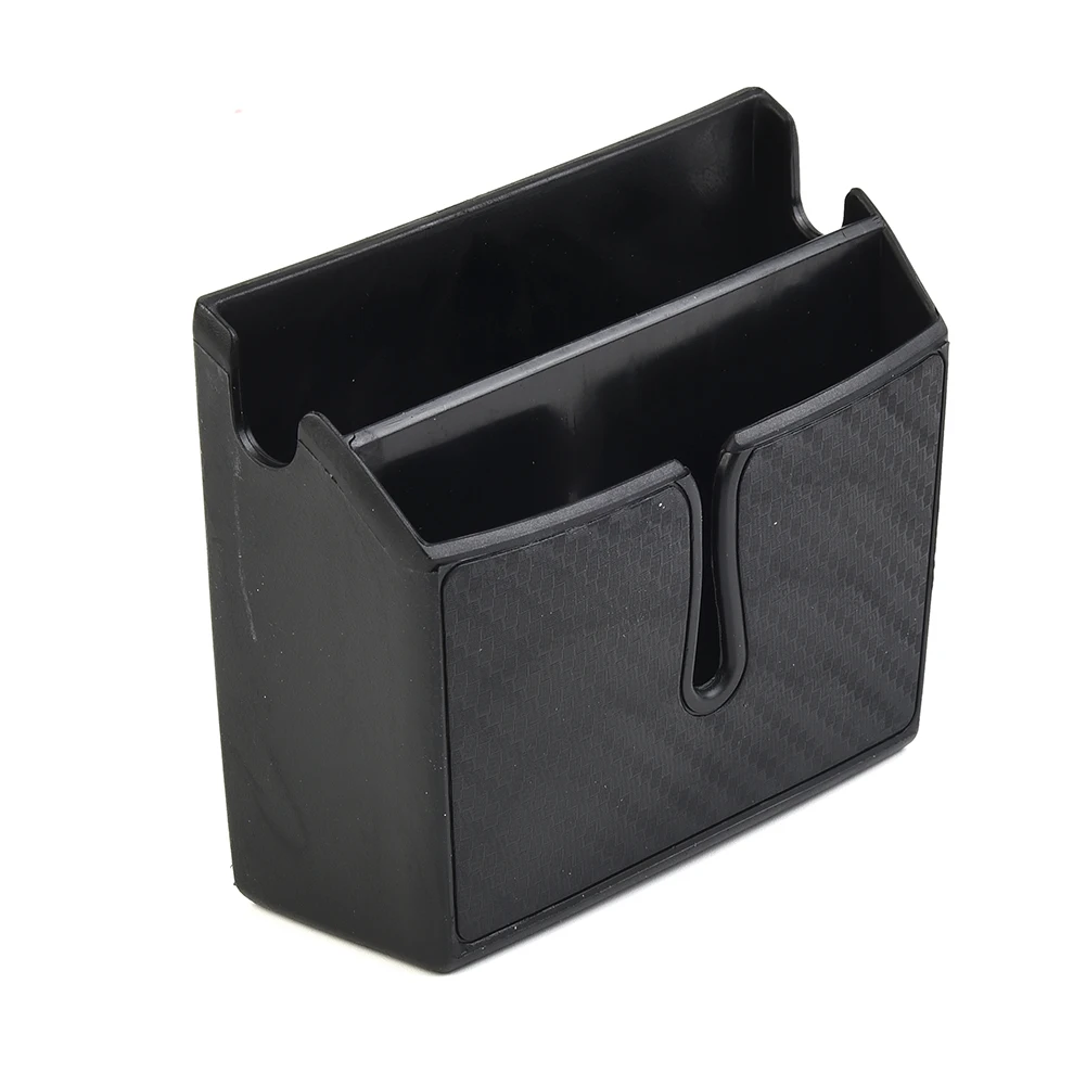 

Car Storage Box with Mobile Phone Holder and Coin Organizer Pocket Paste On Installation for Vehicles Homes and Workspaces
