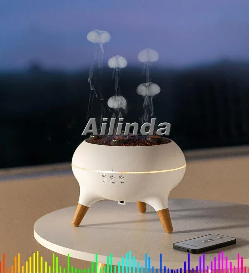 Jellyfish Spit Ring Aromatherapy Machine Home Tabletop Flame Humidifier Aromatherapy