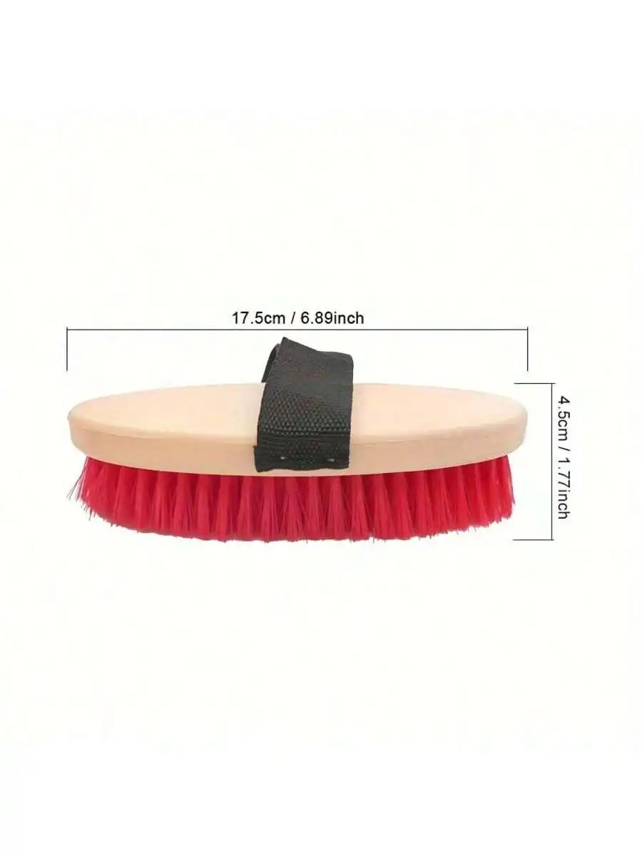 Elliptical Horse Grooming Curry Comb with Hand Strap, Durable Equestrian Massage Brush for Horse Cleaning & Care, Multi-Color view 4
