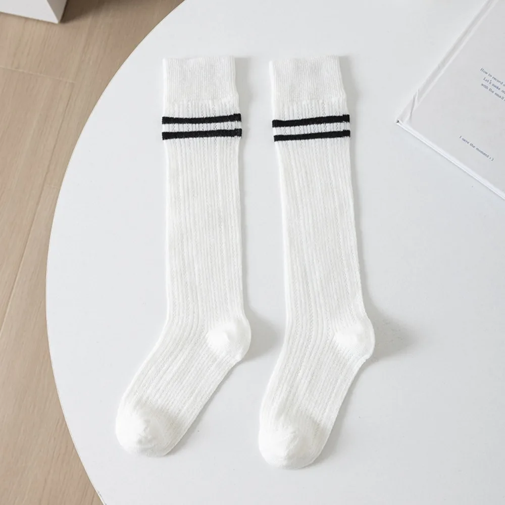 Breathable Cotton Long Socks Butterfly Solid Color Knee Sock Solid Mesh Sock Spring