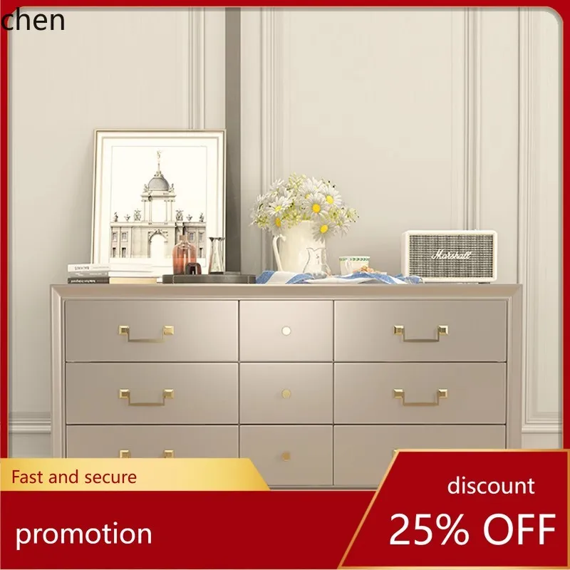 

HT Nine-Drawer Cabinet Bedroom Storage Cabinet Modern Living Room Drawer Full Solid Wood Storage Cabinet