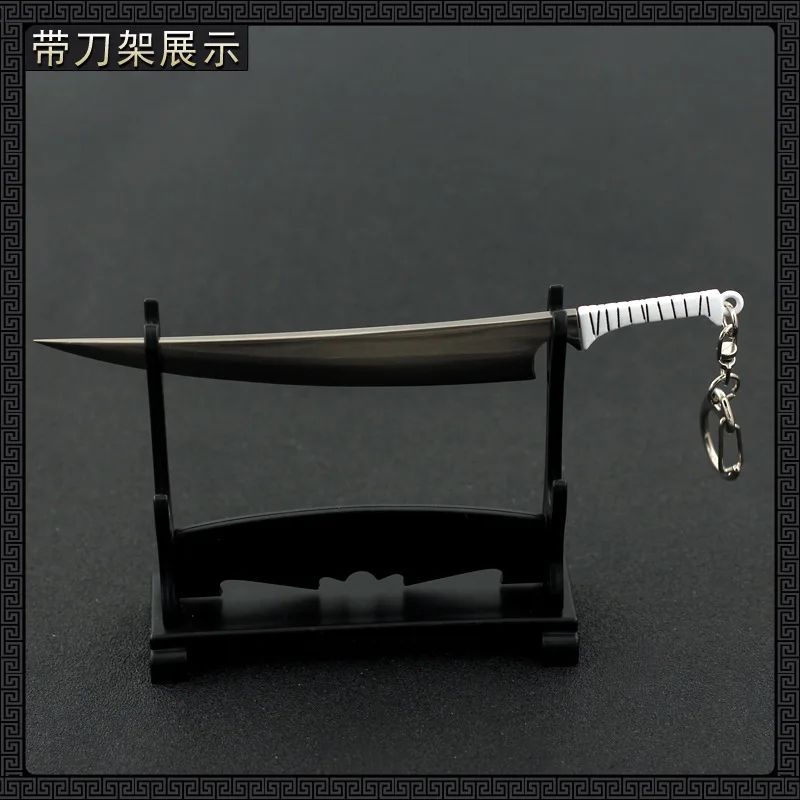 14cm Zangetsu Blade BLEACH Kurosaki Ichigo Metal Machete Sabre Cold Weapon Model Anime Peripherals Keychain Boy Ornament Crafts