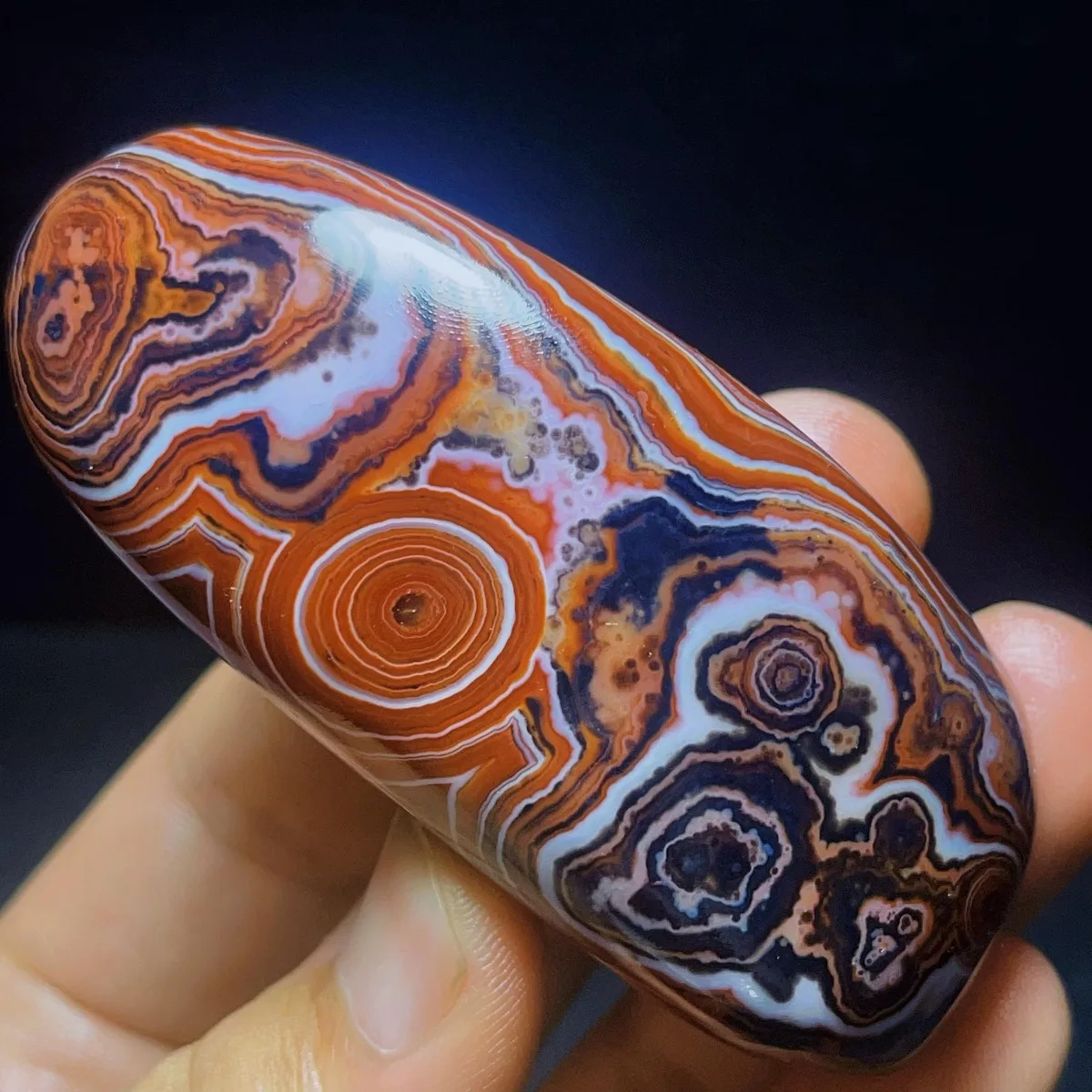 Rainbow Color Banded Agate Palm Stone, Polished Tumbled, Stripe Pattern, Vase Filler, Natural Stone, Crystal Collection