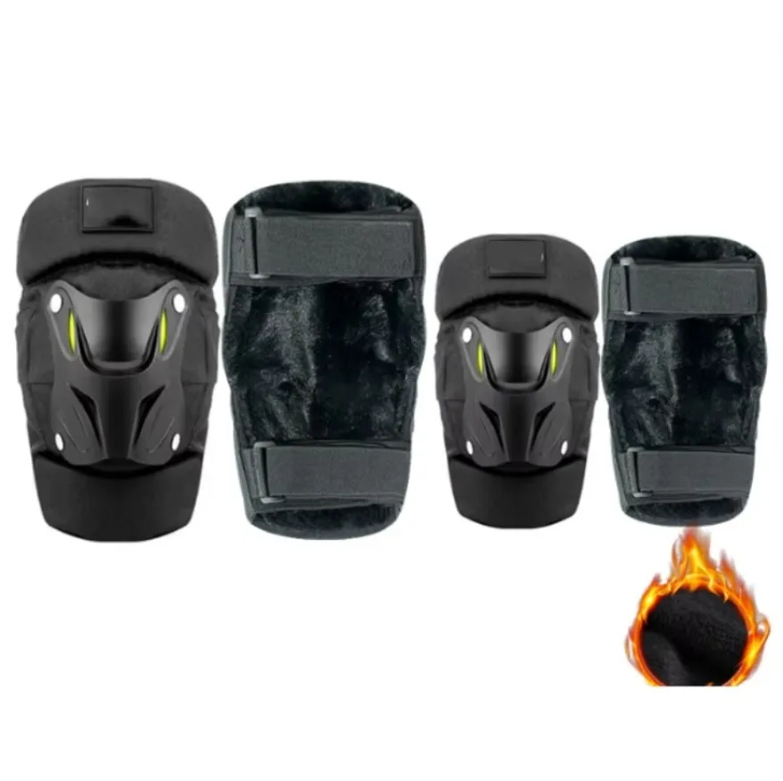 Motorcycle Riding Protective Gear Motorcycle Winter Windproof Quick Break Riding Knee Guard Anti-Fall Windproof Elbow Guard 1SET