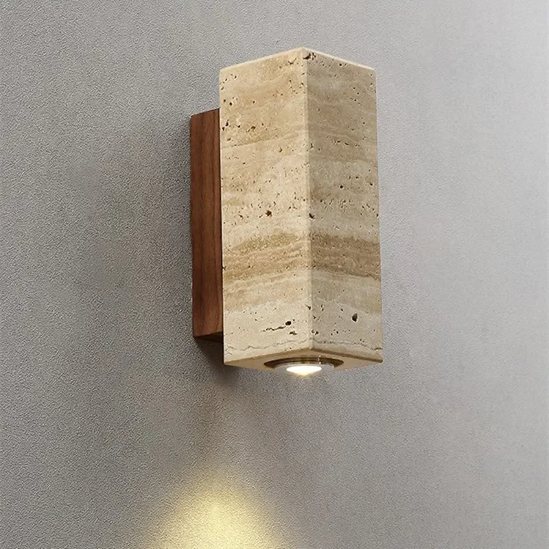 

Creative Stone LED Wall Lamp Art Wall Sconces Retro for Living Room Aisle Background Wall Lights Home Decor
