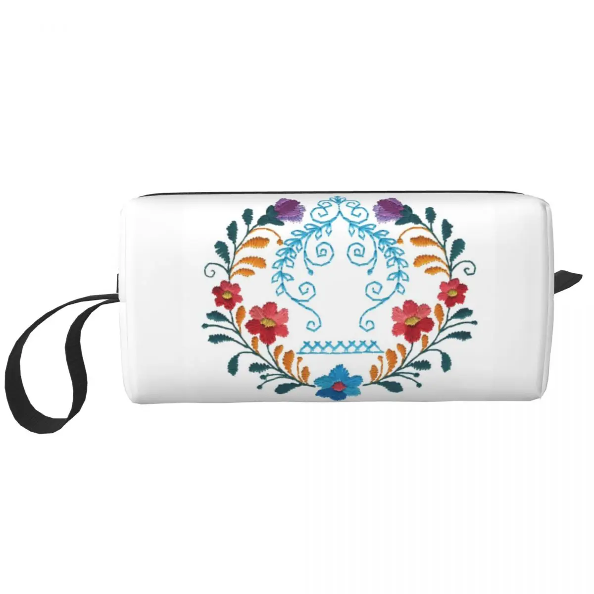 Custom Mexican Flowers Travel Cosmetic Bag for Women Toiletry Makeup Organizer Ladies Beauty Storage Dopp Kit