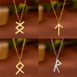 Vikings Rune Pendant Stainless Steel necklace For Women Refined Norse Runic Pendants Accessories Jewelry Gift