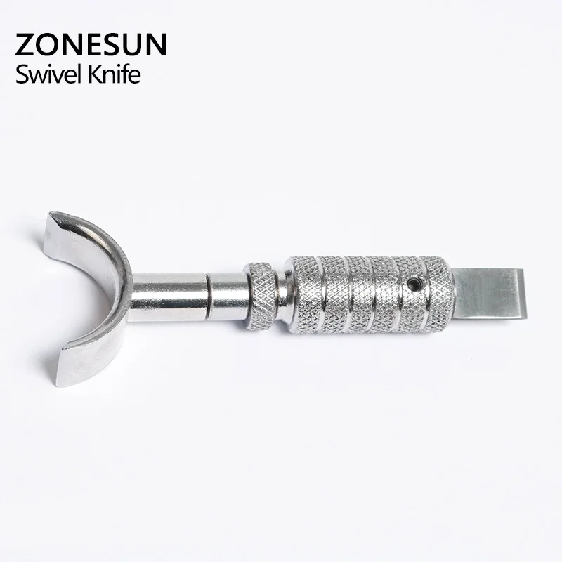 ZONESUN DIY Tool Upgrades Swivel Leather Knife Aluminum alloy Finish With Steel Cutter Head