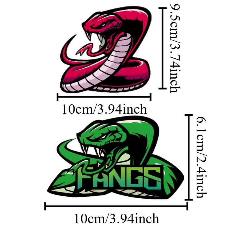 1PC FANGS Cobra Car Sticker Waterproof for Car Front Windshield Rear Bumper Electric Scooter Motorbike Helmet Vinyl Decal