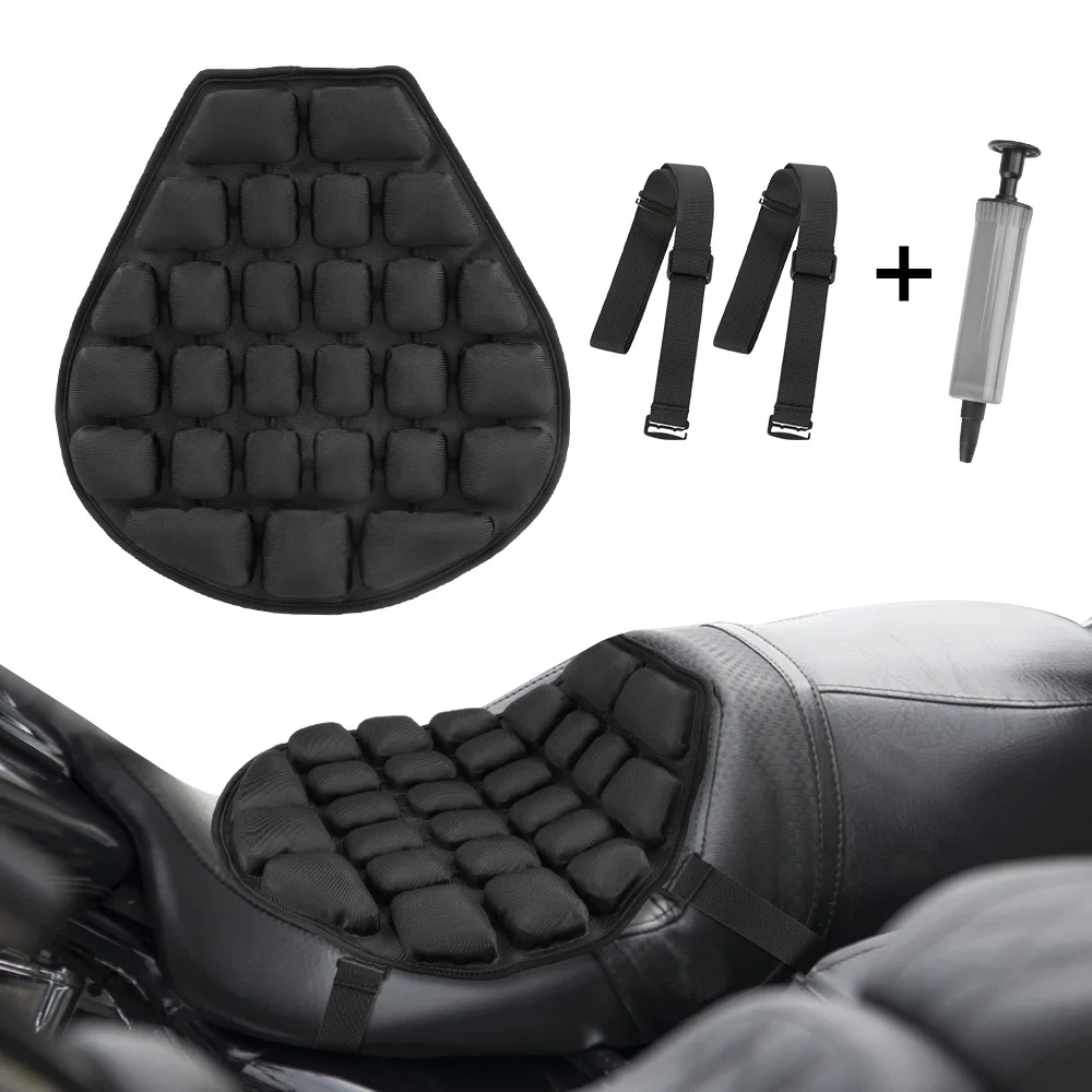 Decompression Saddles Cool Seat Cover Motorcycle Air Seat Cushion Pressure Relief Ride Seat Cushion Universal Inflatable Air Pad