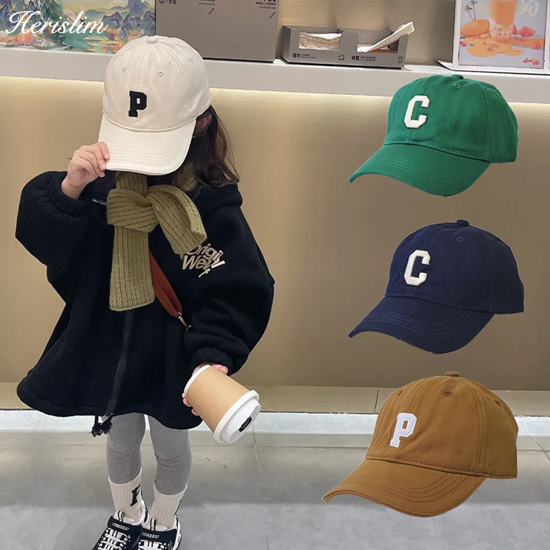 Gorra con bordado de letras para bebé, gorro de béisbol ajustable, suave, con visera, a la moda