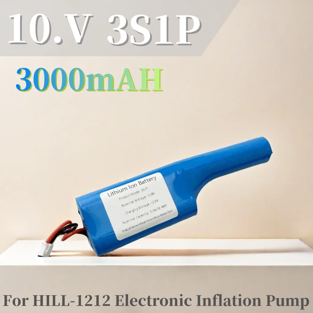 

Lithium-Ion Rechargeable Battery Suitable for HILL 1212 Electronic Inflation Pump, Latest 10.8V 3000mAH