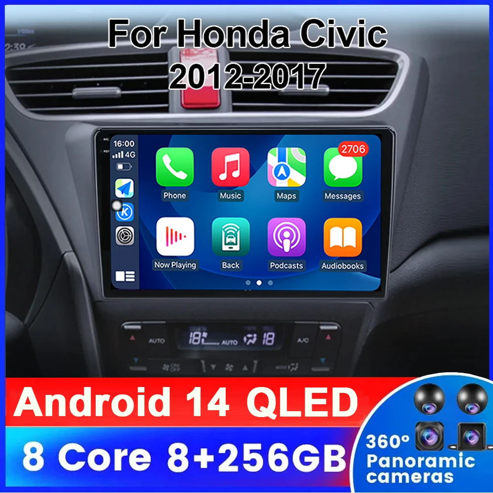 

Android 14 For Honda CIVIC Hatchback 2012 - 2017 Car Radio Multimedia DSP Video Player Navigation GPS Stereo HU No 2 Din 2din