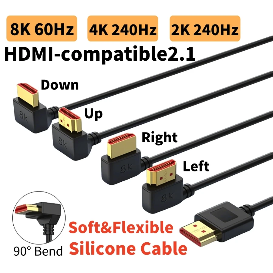 

8K HDMI-Compatible 2.1 Cable High Speed 48Gbps eARC HDR 8K@60Hz 4K@240Hz 4K@120Hz Cable for PC Graphic Card Gaming​ Monitor