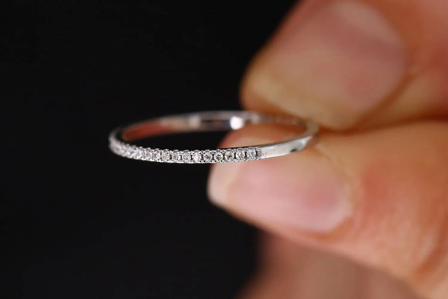 Bague de couple créative à une rangée de diamants, entièrement en cristal, argent 925, nouvelle mode