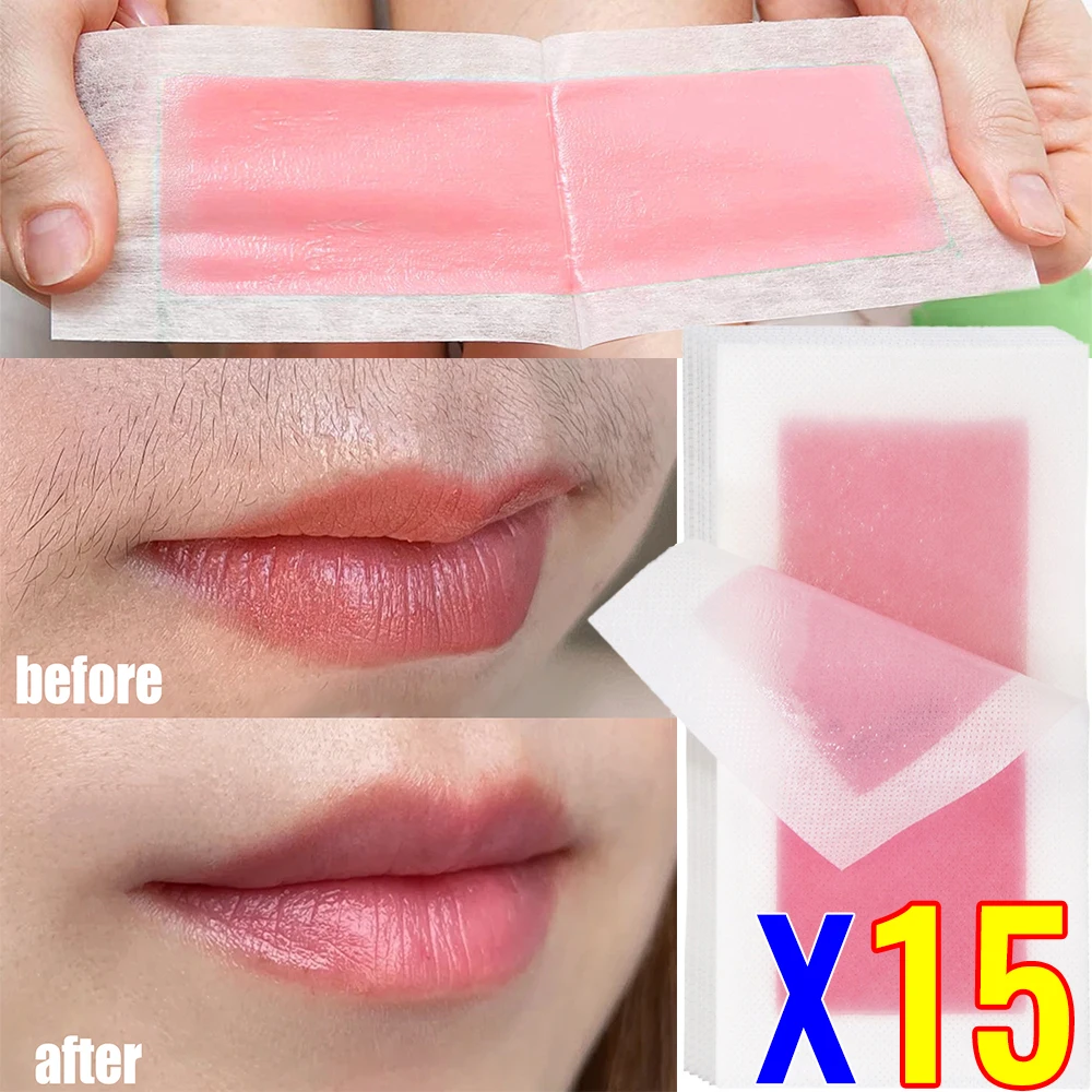 

5/15 Sheets Hair Removal Wax Strips Painless Armpit Lips Leg Body Hair Remove Stickers Eyebrow Face Wax Paper Women Beauty Tools