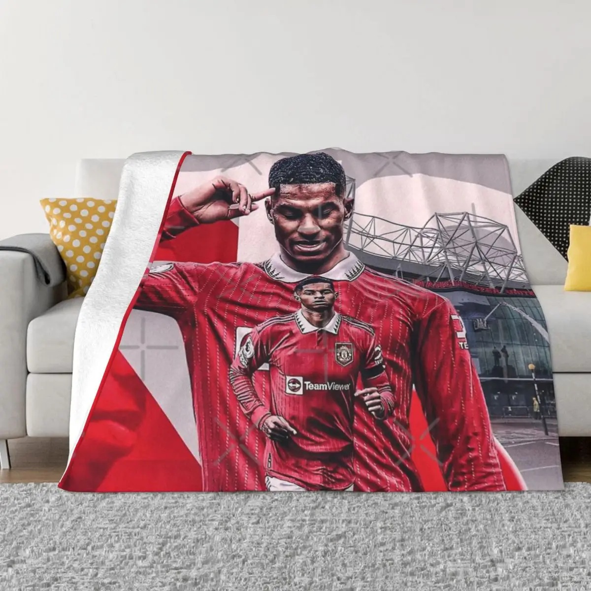 

Marcus Rashford New Goal Celebration Anime Blanket Blankets & Throws Home And Decoration Throw Blanket