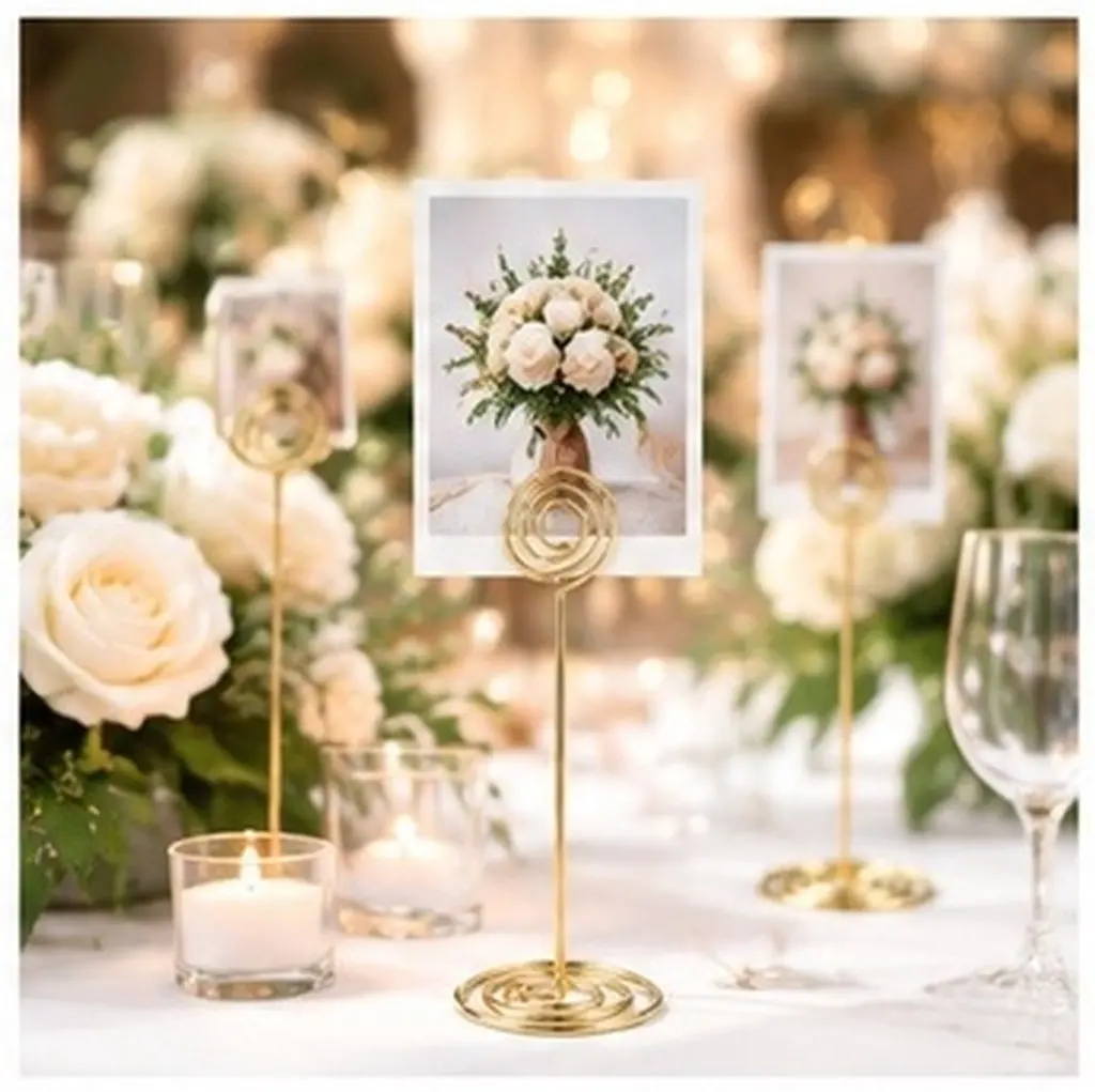 24Pcs Seat Clips Premium Holder Stands for Wedding Table Number Menu Card Paper Clips Metal Party Accessories