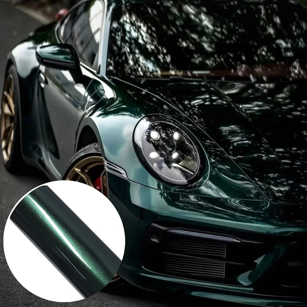 Dark Green Metallic Paint Car Wrap Vinyl Film Air Bubble Free PVC Color Changing Decal Self Adhesive Sticker For Car Motorcycle