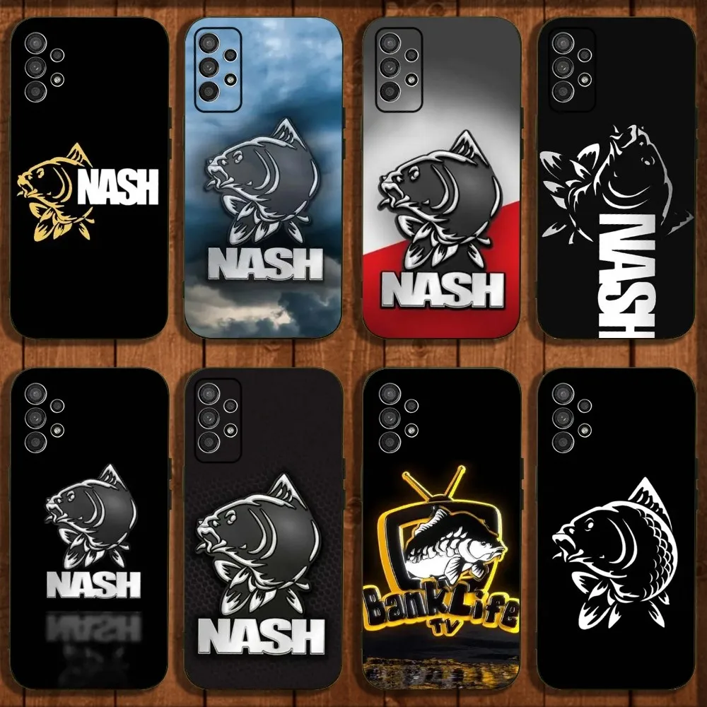 

Nash Fishing Art Phone Case For Samsung Galaxy A13,A21s,A22,A31,A32,A52,A53,A71,A80,A91 Soft Black Cover