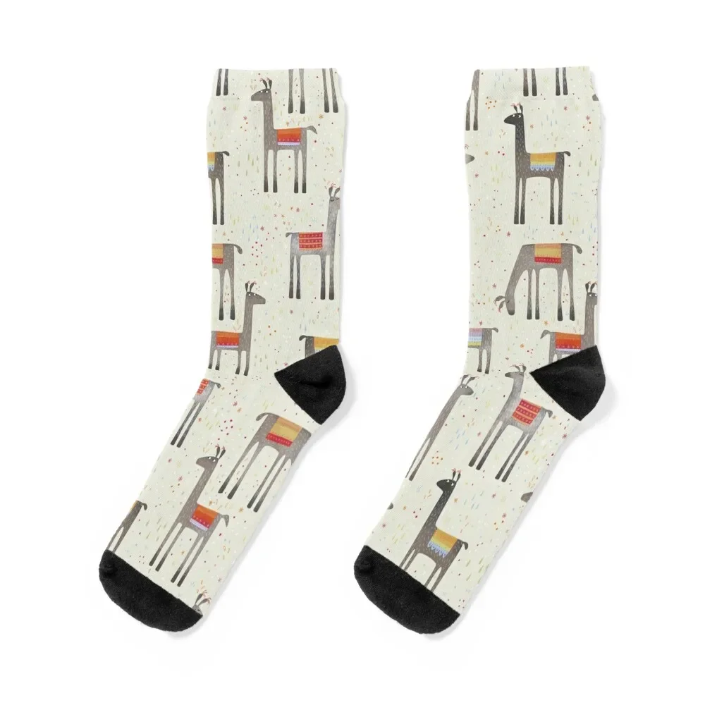 Llamas in the Meadow Socks luxury Men's Socks Women Men's