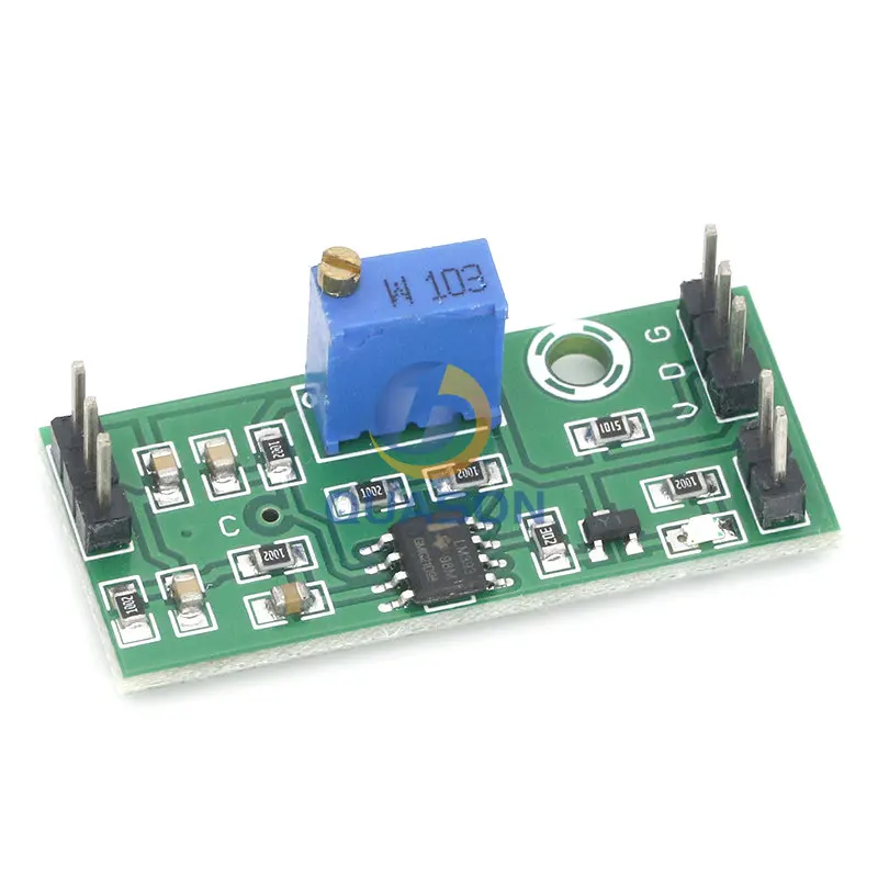 LM393 Voltage Comparator Module Signal Waveform Adjustable High Low Level/Load Drive Dual Channel 4.5-28V High Voltage Module