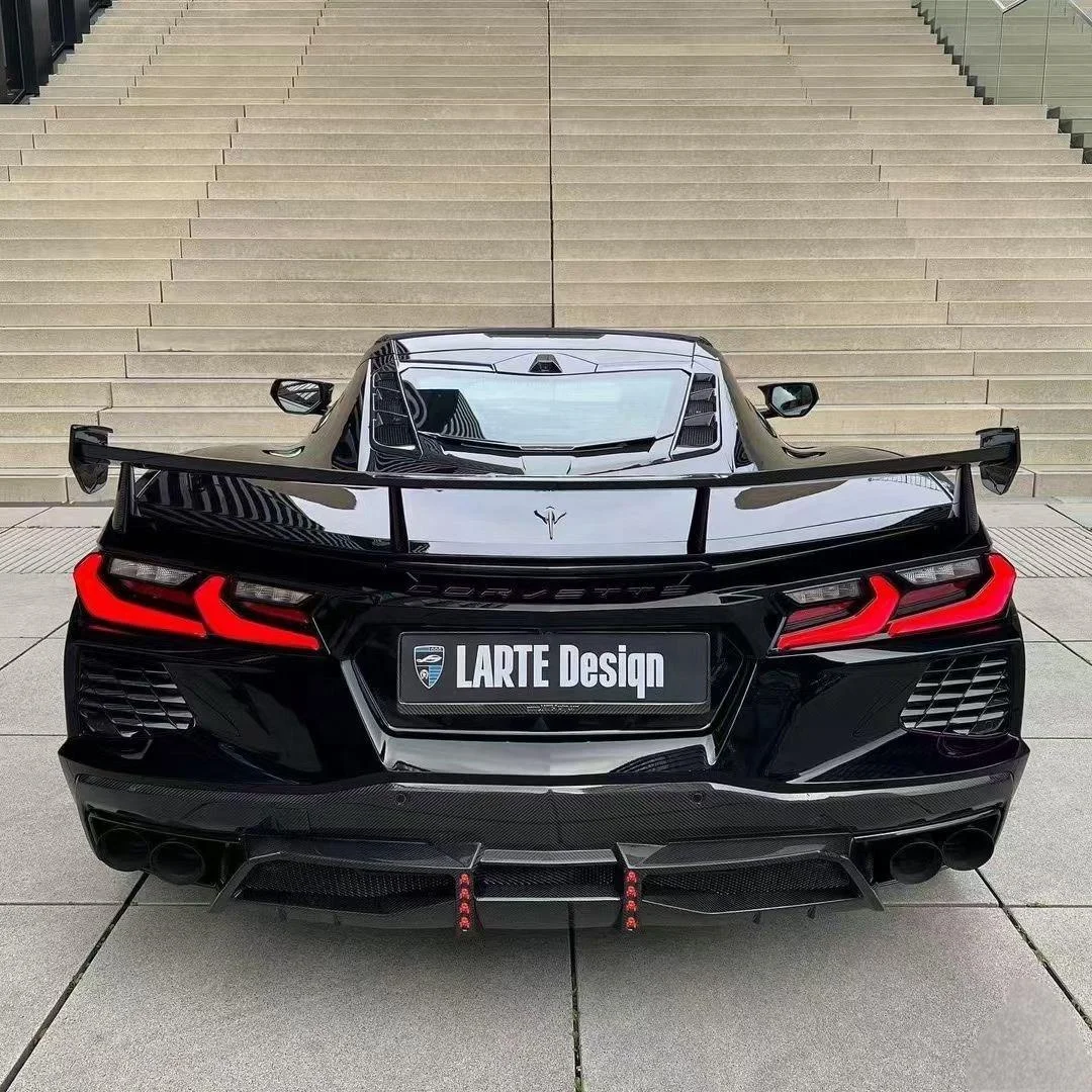 High Wing Excellent Quality Fast Delivery Dry Carbon Fiber Body Kits for Corvette C8