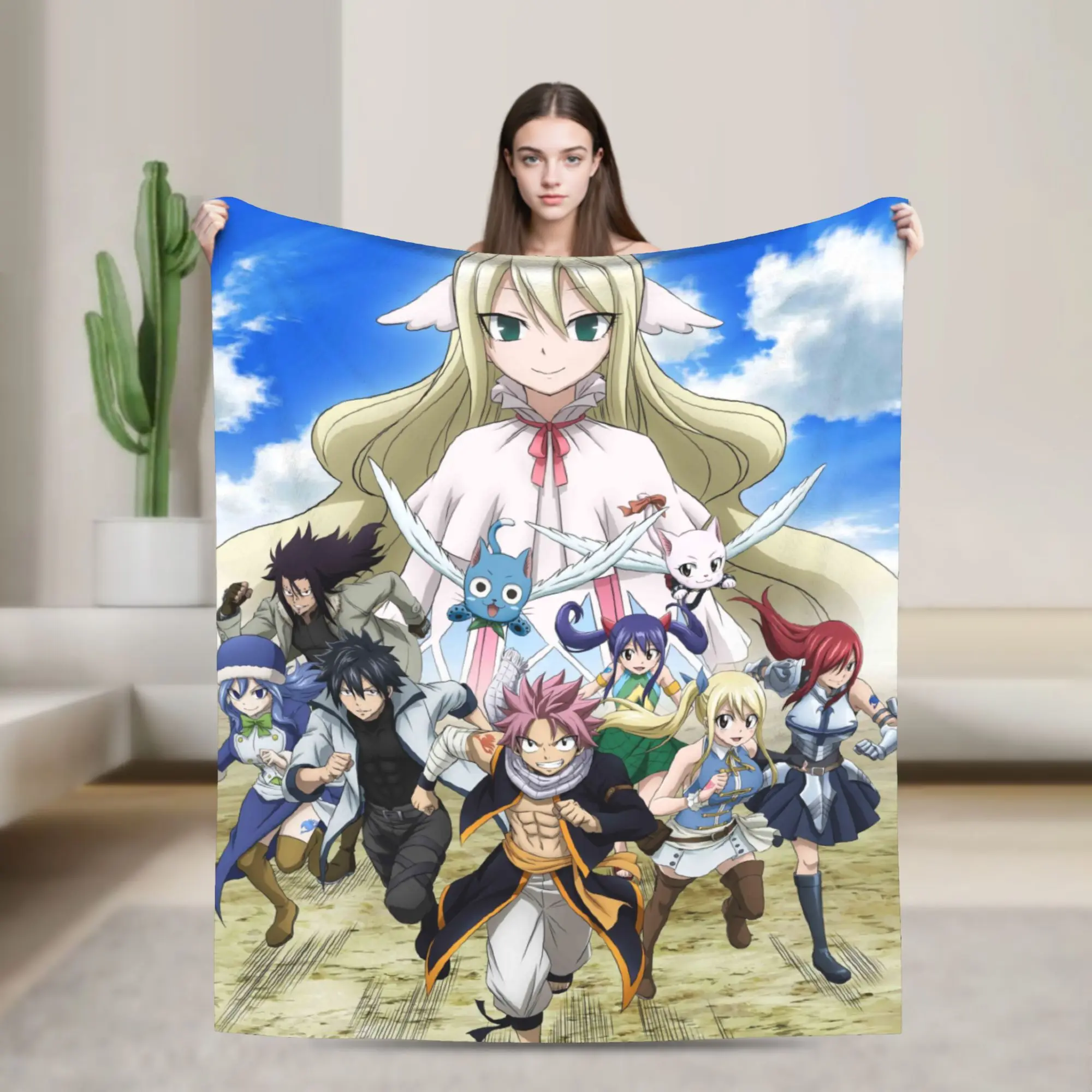 Dragneel Scarlet Blanket Coral Fleece Plush Summer Air Conditioning Fairys Tails Breathable Super Soft Throw Blanket Bedspread