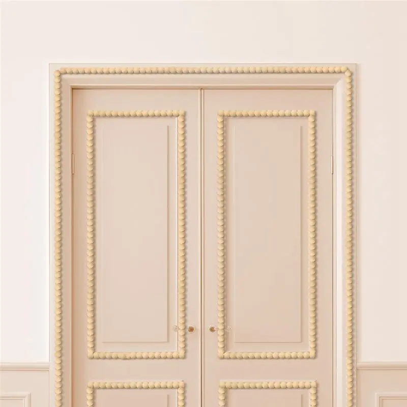 ABUH-Wall For Bathroom Mirror Frame Border Flexible Molding Trim Peel And Stick Decorative Bead Pearl DIY For Walls - view 5