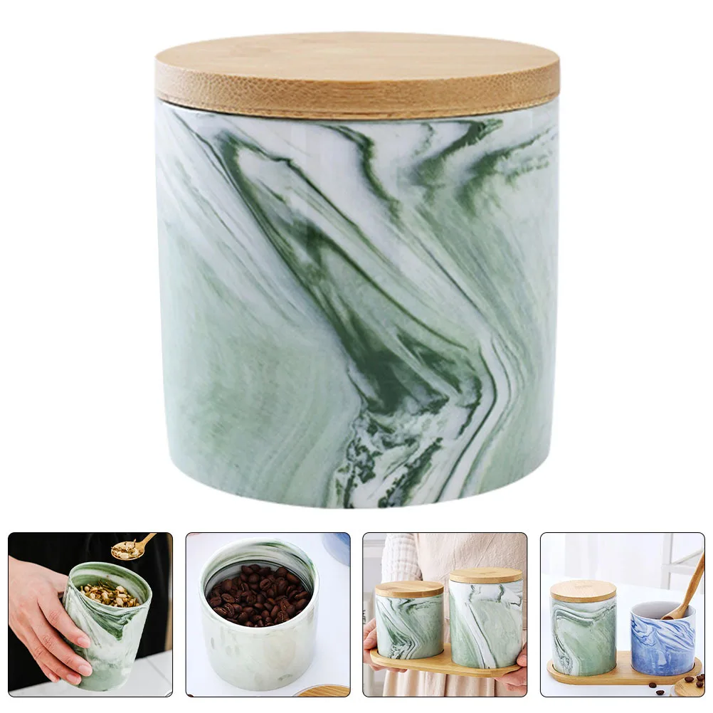 

Marble Seal Storage Jar Ceramic Tea Canister for Home Multi-Function Dry Food Organizing Container Household Storage Solution