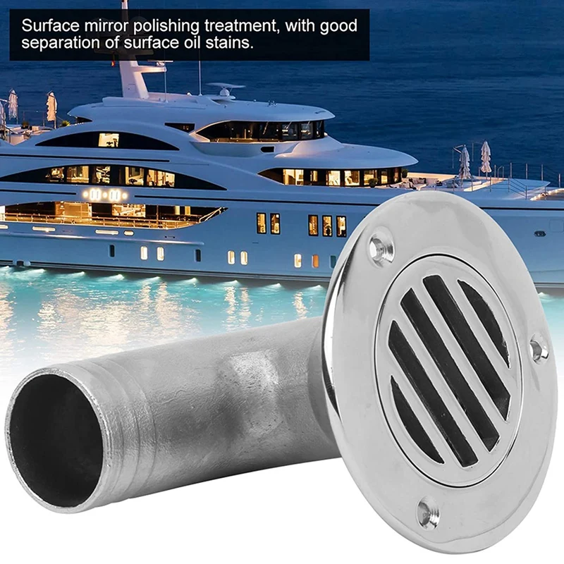 Siphon de sol de bateau en acier inoxydable 316, résistant à l'eau, accessoires de pont de bateau, marine, durable, 90