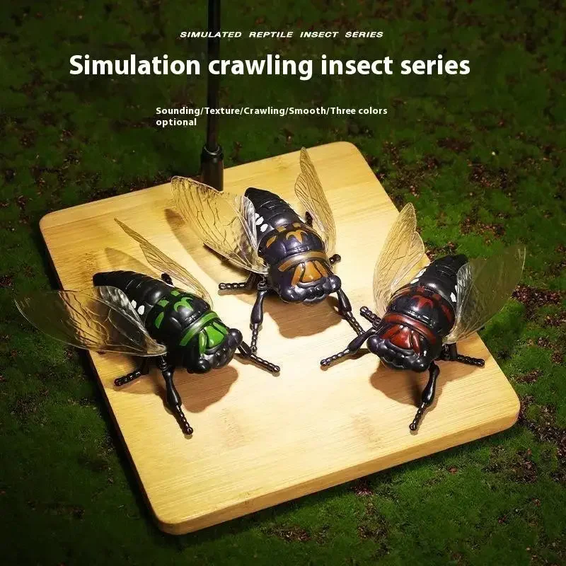 1 Stuk Creatieve Prankster Geanimeerde Insect Speelgoed Model Opwinden Cicade Insect Bionische Speelgoed Kinderen Plastic Dieren Opwinden Speelgoed