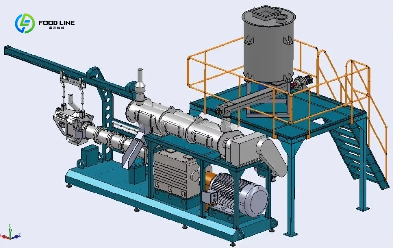 Customized New Stainless Steel Twin Screw Extruder Plant for Corn Stick Puffed Snacks Making Machine