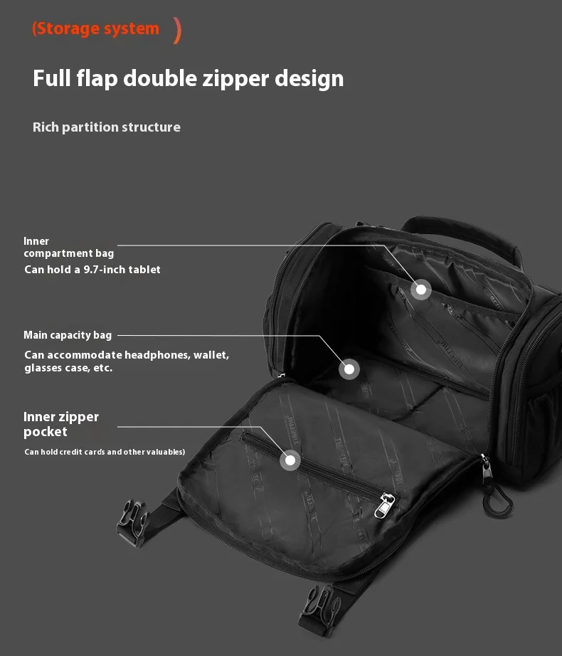 Tigernu Herren-Umhängetasche, taktische Umhängetasche, Herrentaschen, Outdoor-Tasche, Fahrrad-Hängetasche, Sport-Radsport-Umhängetasche, Messenger-Tasche – Detail 6