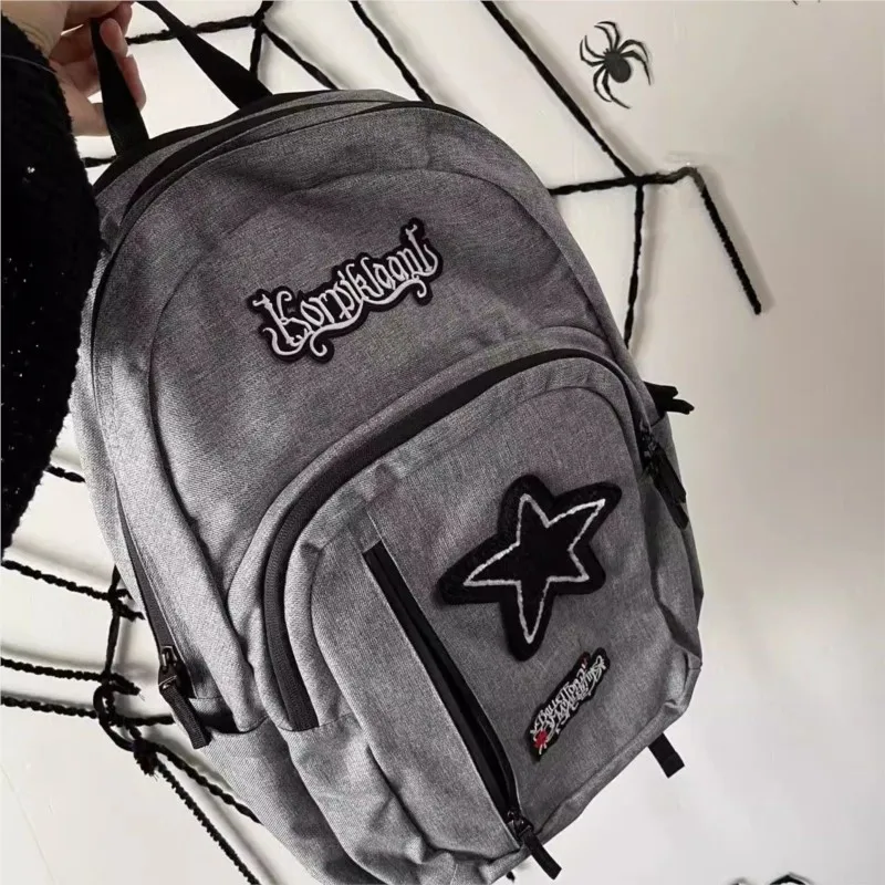 

Рюкзак в стиле ретро с серой звездой, женский большой вместительный легкий водонепроницаемый прочный рюкзак Mochilas Mujer, женская повседневная сумка для ноутбука в стиле Харадзюку