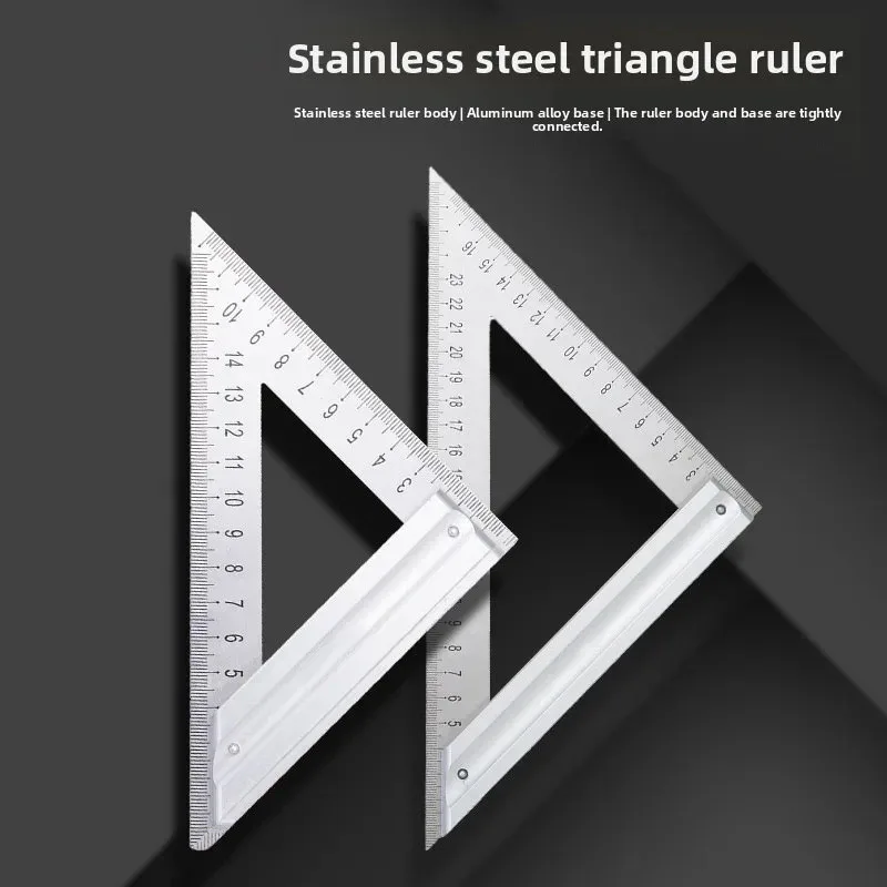 WEELEE Triangle Angle Ruler Metric Aluminum Alloy Angle Protractor Triangular Measuring Ruler Woodwork Speed Square Triangle