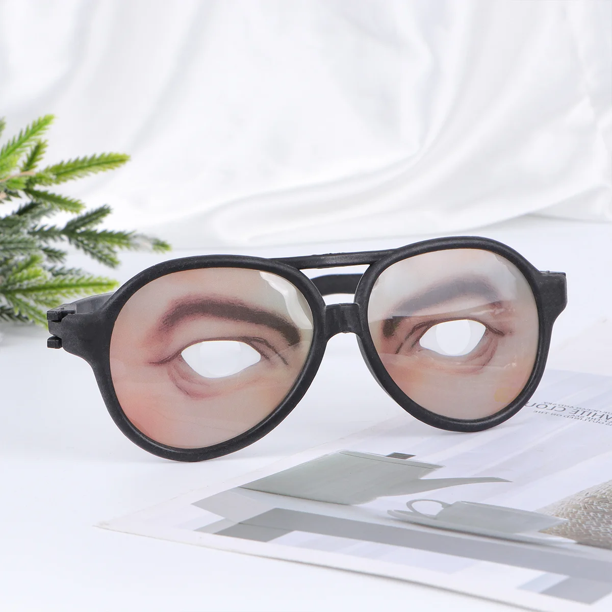 

12Pcs Funny Eyes Glasses Characteristic Design Blue Eye Shadow Eyebrow Halloween Decoration for Party Prank Prop Use