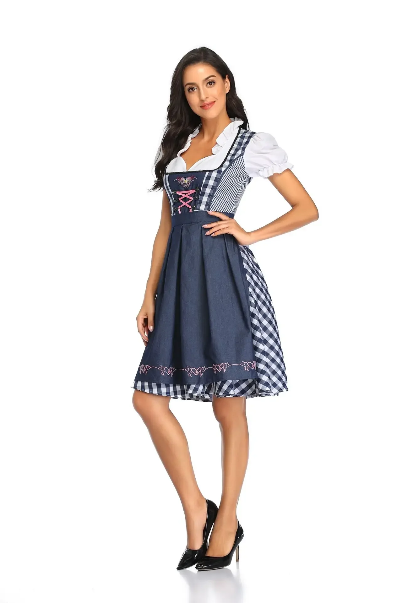 Oktoberfest Dirndl Costume donna tedesco Bavaria Beer Dress Beer Girl Wench Outfit Halloween Fancy Dress