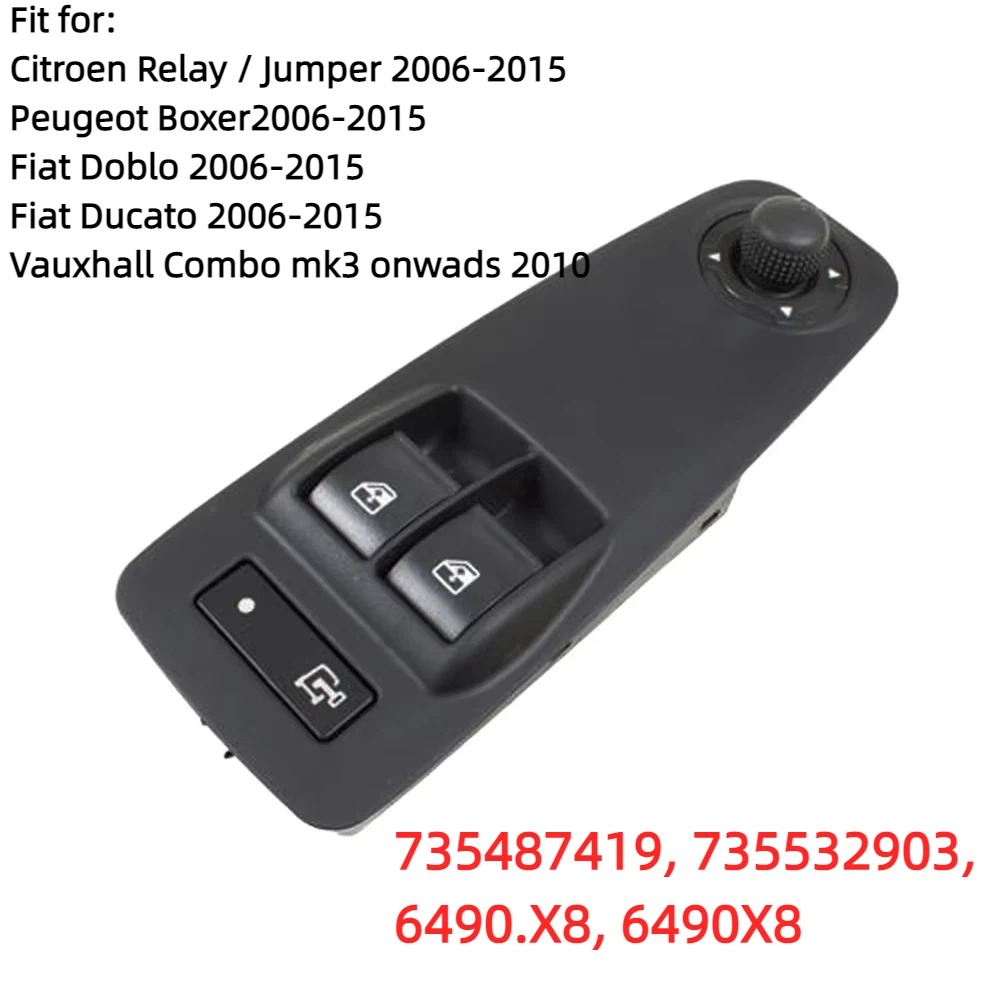 

New Electric Power Window Switch For PEUGEOT /CITROEN/ BOXER/ DUCATO 735487419 6490X8