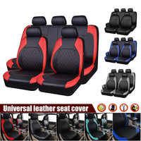 4Pcs/9Pcs Car Seat Cover PU Leather Car Seat Universal Cushion Front And Rear Seat Full Protection Seat Pad For Cars Trucks Vans