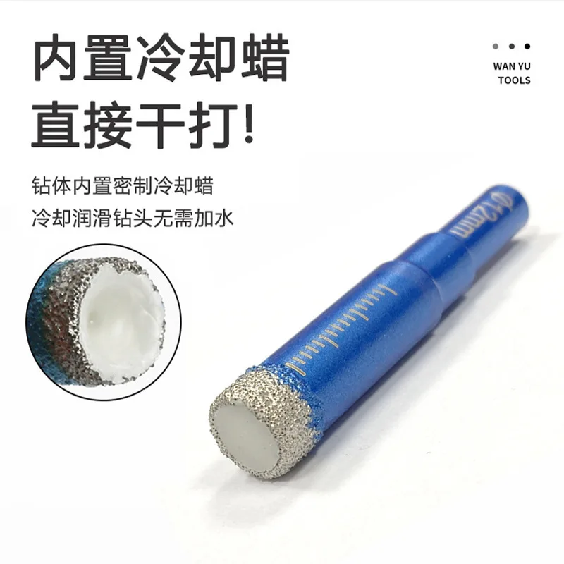 6/8/10/12mm Brazing Dry Drill Bits Hole Opener Saw Cutter Drilling Core Bits for Granite Tile Glass Eye Dryer Hole Open Cutter