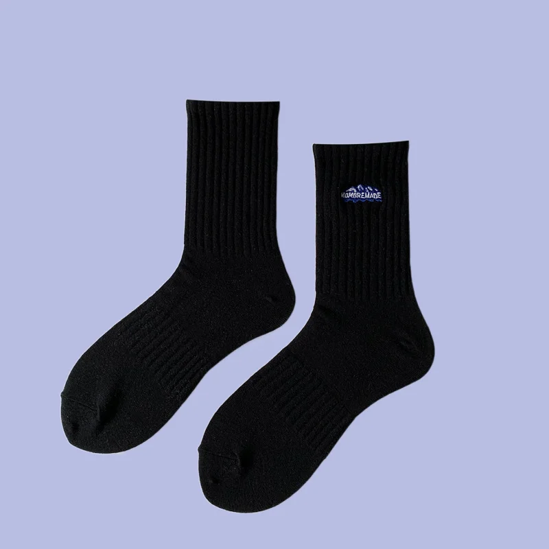 4/8 Pairs Spring Summer Men's Elastic Cotton Casual Socks Black White Men's Mid Tube Socks Comfortable Breathable Sports Socks