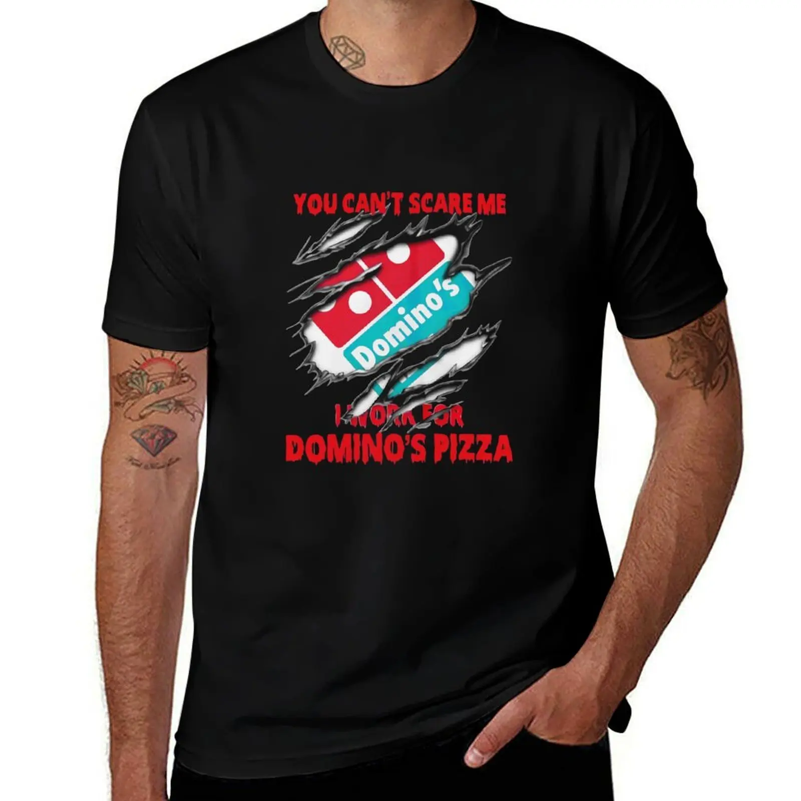 

You Cant Scare Me I Work For Dominos Pizza Vintage ees2020 Tee T-Shirt cotton tshirt 100% T-Shirt