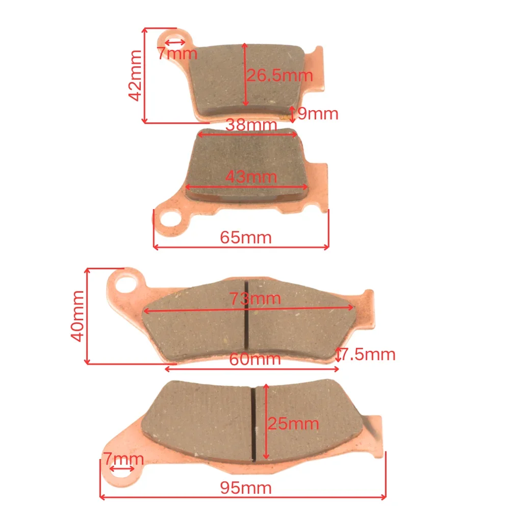 Motorcycle Front Rear Brake Pads for KTM SX SX-F XC XC-F XC-W XCF-W EXC EXCF XCRW 125 150 200 TPI 2020 350 400 450 525 Dirt Bike