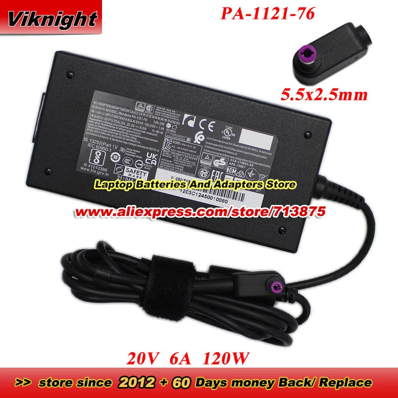 PA-1121-76 AC Adapter 20V 6A 120W Power Supply for Alpha-V V170PNH with 5.5x2.5mm tip Power Adapter