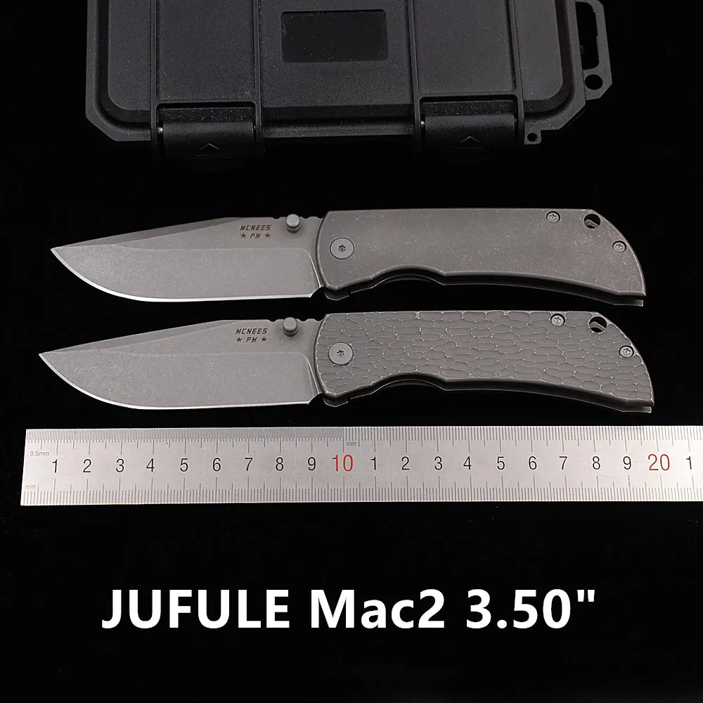 JUFULE Made Mac2 3.5“ 60+ HRC VG10 Blade Titanium Handle Ceramic Bearing Pocket EDC Tool Camping Hunting Outdoor Folding Knife