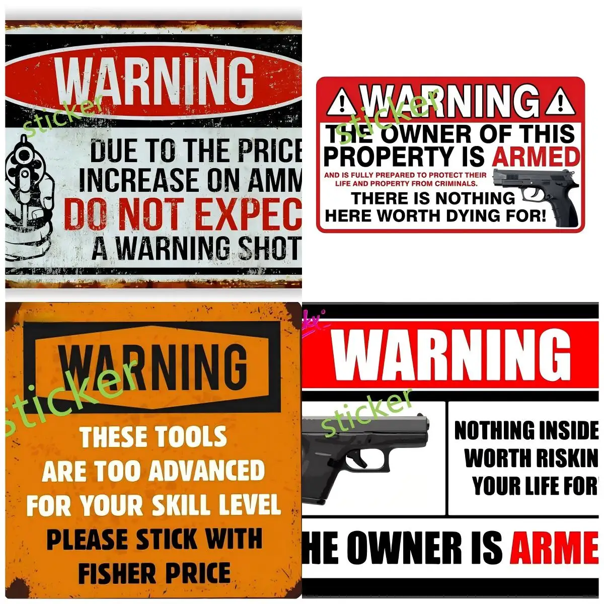 

The Owner Armed Security Decal Funny Stickers Decoration Window Bumper Motorcycle Laptop Trunk Accessories