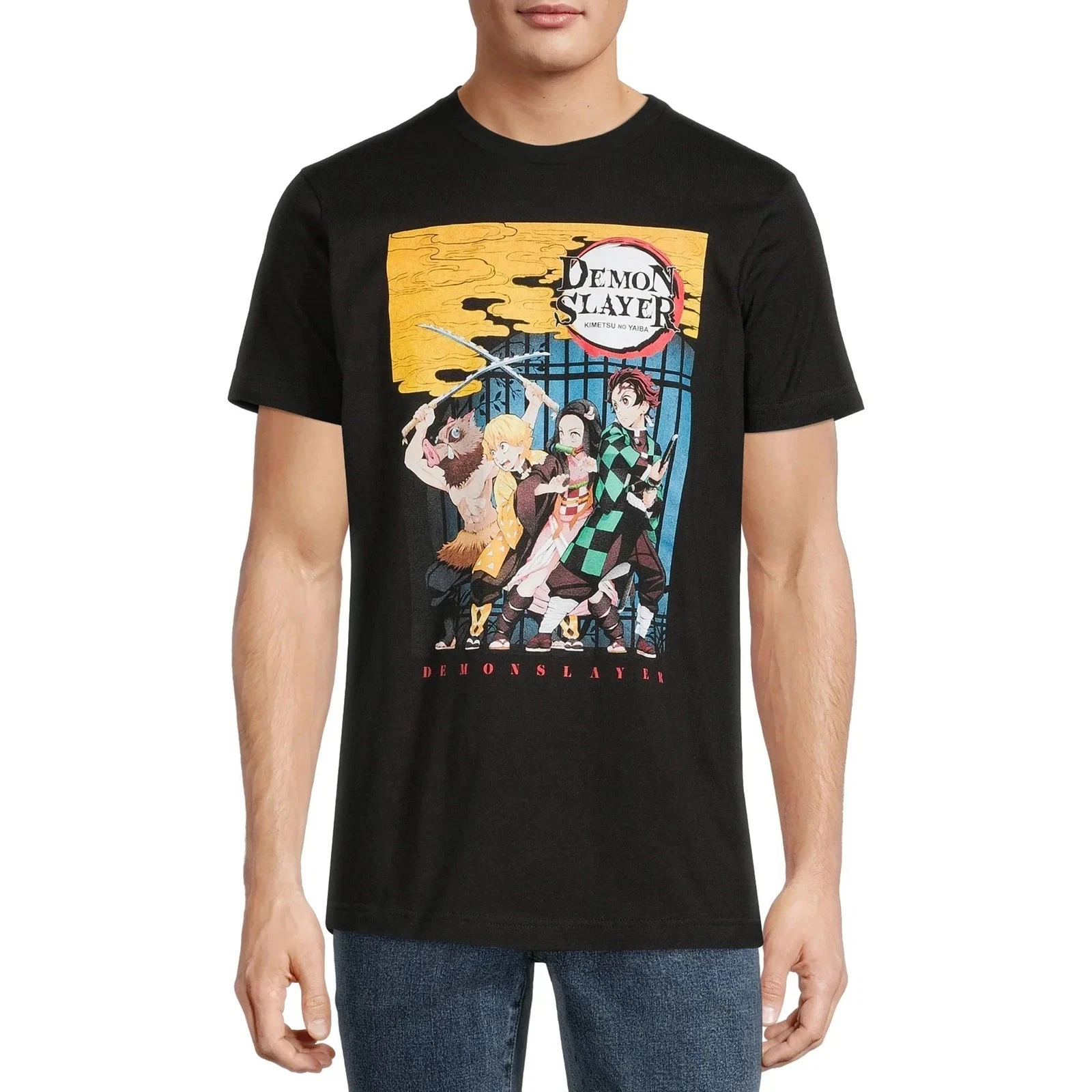 

Summer Men's Demon Slayer Graphic Short-Sleeve T-Shirt Tee Shirt Animation Authorization Anime Clothes