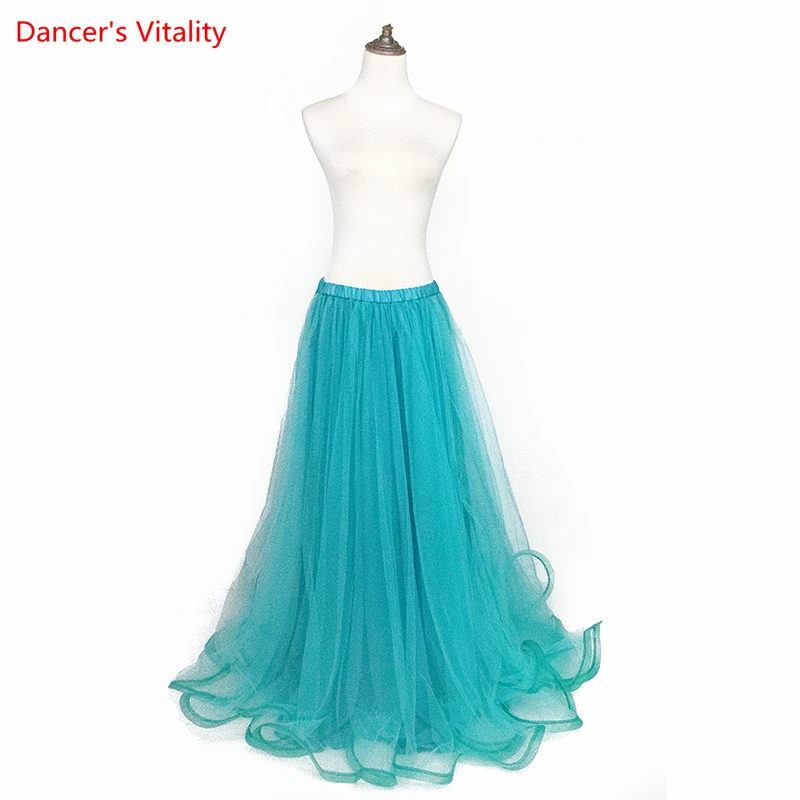 Belly Dance Skirt New Yarn Skirt Fairy Adult Children\'s Long Skirt Sexy Big Swing Skirt High-End Custom Balroom Dance Skirt