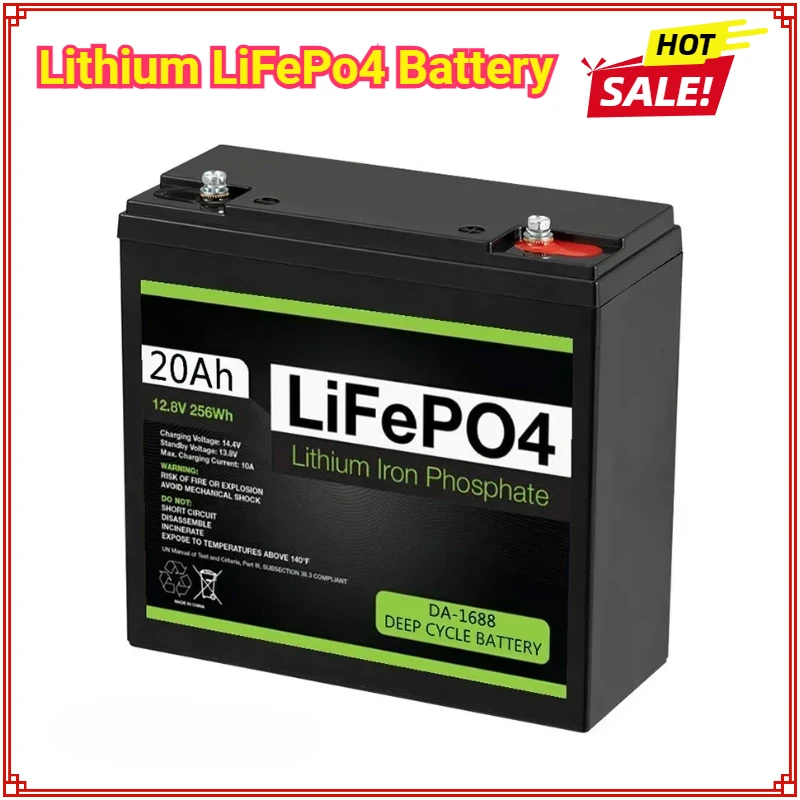 

12V Battery 20Ah LiFePo4 Battery Lithium Iron Phosphate 12V LiFePo4 Rechargeable Battery for Kid Scooters Boat Motor Lifepo4 12v